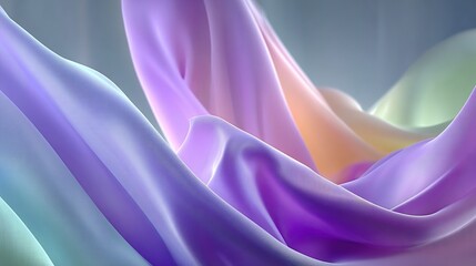 Abstract flowing fabric with pastel colors creates a soft and dreamy background.