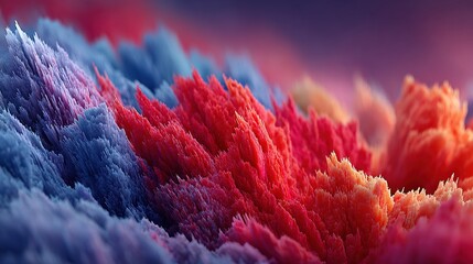 Abstract colorful cloudscape with vibrant red orange and blue hues.