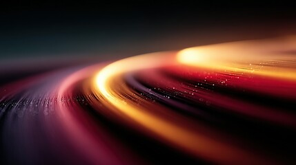 Abstract light trails in motion with warm colors against a dark background.