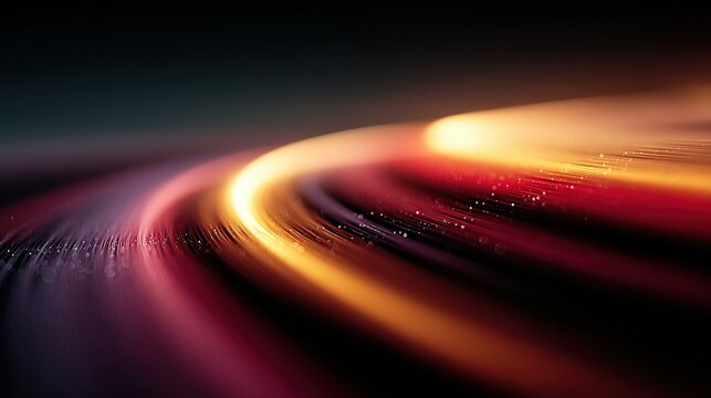 Abstract light trails in motion with warm colors against a dark background. - Powered by Adobe