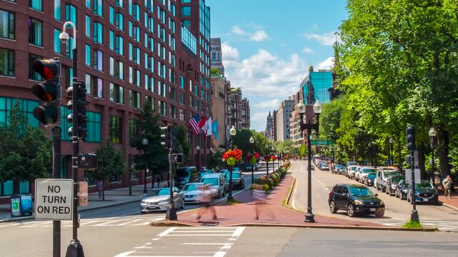 Boston Street Timelapse During The Day
