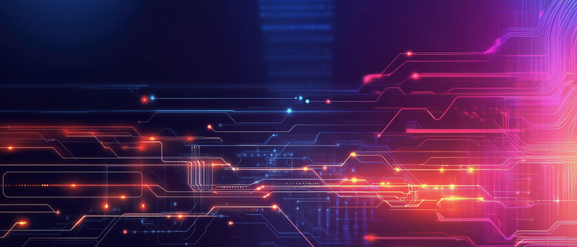 Abstract lines of light illustrate flowing electronic systems, depicting cyber security and modern technology. Image can be used for Cyber Monday sale banner.