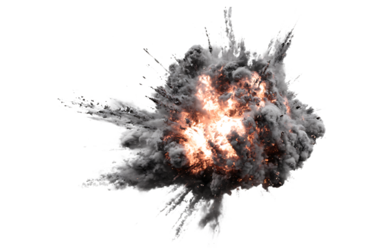 Explosion smoke cloud blast burst effect crash destroy dangerous flame fire