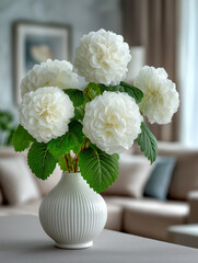Elegant White Floral Arrangement in Modern Home