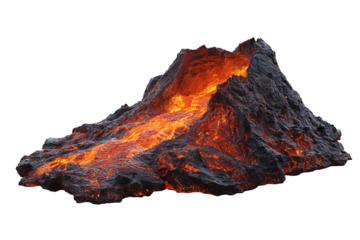 Volcanic rock lava flow glowing hot magma formation geology nature landscape