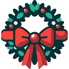 Christmas Wreath Vector Icon