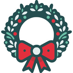 Christmas Wreath Vector Icon