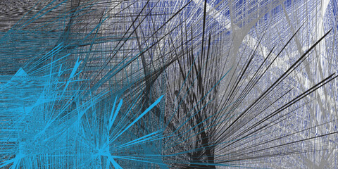 Abstract with geometric line stack. Vector line contour.