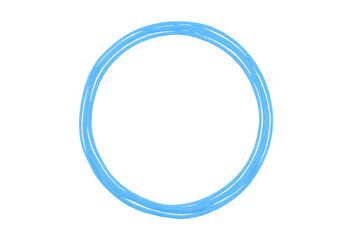 Abstract blue glowing ring forming a dynamic round shape, creating a light swirl effect on a transparent background