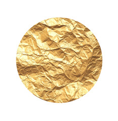 Circular gold foil, wrinkled texture (1)