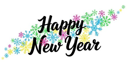 Wishing you a vibrant Happy New Year filled with colorful snowflakes and joyful celebrations to welcome a fresh start and exciting possibilities