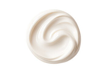 Creamy, smooth, white substance swirled in a circular design