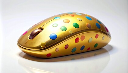 Computer Mouse with Polka Dot Pattern