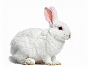 Fototapeta premium White Rabbit Isolated on White