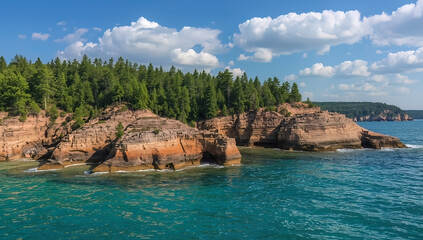 Rocky shores of Lake Michigan in Wisconsin