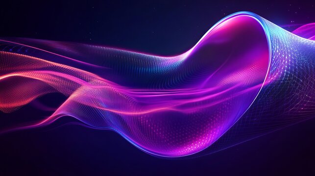 Dynamic abstract neon wave background for modern designs