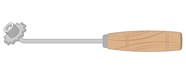 Vector illustration of a beekeeping tool, honeycomb roller, isolated on a white background. Ideal for agricultural and hobbyist themes.