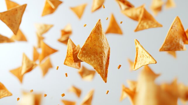 Crispy tortilla chips falling are perfect for a fun fiesta - Powered by Adobe