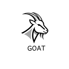 Modern Line Art Goat Head Logo Vector Template