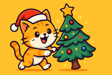 santa claus and christmas tree