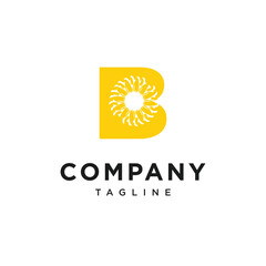 Letter B SunFlower Logo Icon Vector