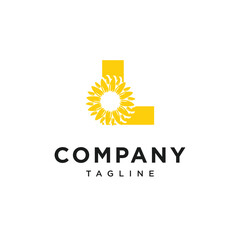 Letter L SunFlower Logo Icon Vector