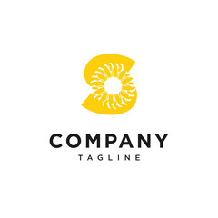 Letter S SunFlower Logo Icon Vector