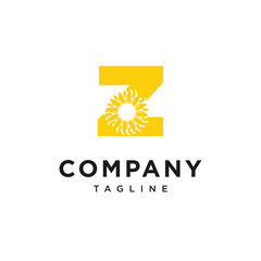 Letter Z SunFlower Logo Icon Vector