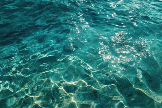 Fondo de textura de superficie de agua de mar o oc&eacute;ano azul profundo con ondas suaves

