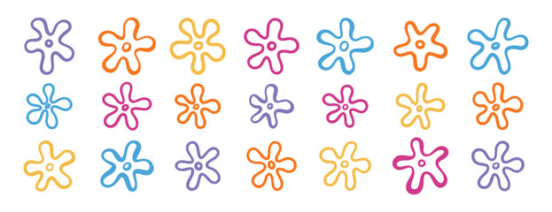 Obraz premium doodle hand drawn bikini bottom flowers, summer decoration, bikini botton sky elements. tropical flowers set