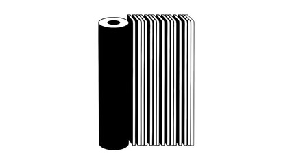 Vector illustration of barcode roll icon, representing product identification and inventory management, isolated on transparent background 