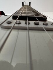 Detailed view of an electric guitar