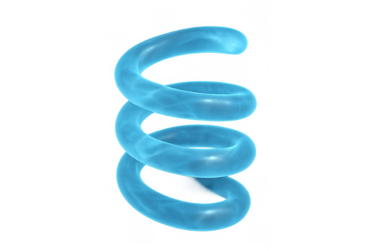 Abstract blue glowing spiral shape creating a dynamic helix form. This 3d render represents concepts of data, research, and innovation - Powered by Adobe