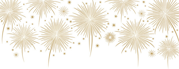 Radiant golden firework illustration with a festive, celebratory feeling