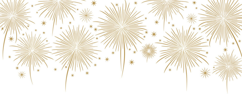 Radiant golden firework illustration with a festive, celebratory feeling