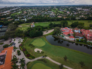 Aerial Drone of Florida, light house pointe, west palm beach, sunrise, beach, lake boca