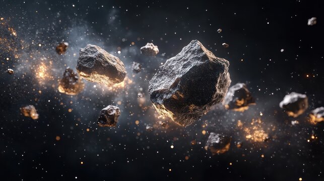 Asteroid Collision in Space