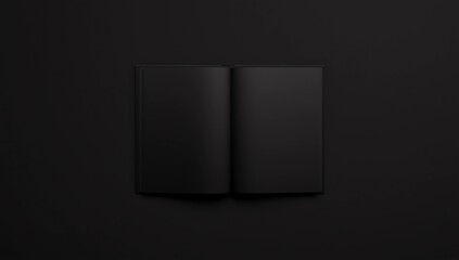 Blank black magazine isolated on black background