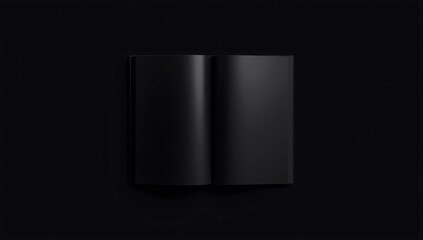 Blank black magazine isolated on black background