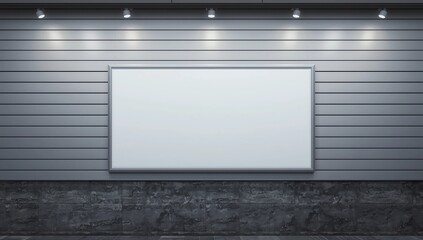 Blank billboard posters in the subway station for advertising