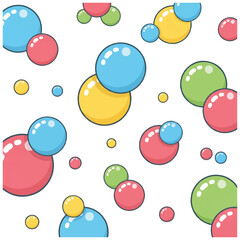 Colorful Bubbles Pattern: Playful and Vibrant Design for Kids.