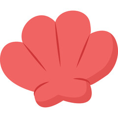 Pink Seashell Cartoon Icon Isolated On White Background With Gentle Shadows Simple Flat Design Ocean Life Nautical Theme