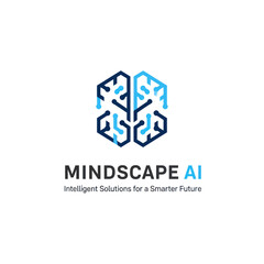 Mindscape AI Logo - Abstract Brain Design for Intelligent Solutions and a Smarter Future.