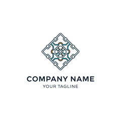 Geometric design logo with intricate details and chain links.
