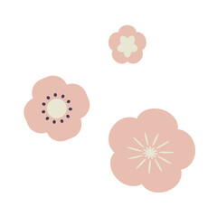 デフォルメ調のかわいいお花のイラスト素材