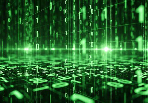 Intricate digital binary code network, a futuristic technology data stream concept