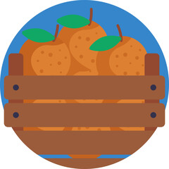 Citrus Symbol – An illustration of a small, round mandarin, highlighting its juicy and sweet characteristics.