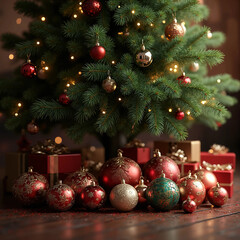 christmas tree and decorations