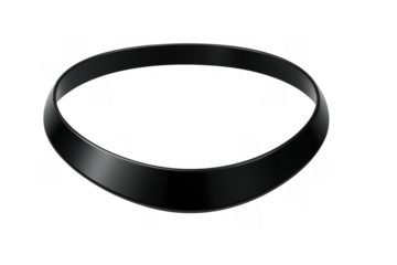 Black modern fashion choker necklace, sleek round design, contemporary minimalist accessory on transparent background