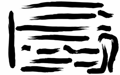Dynamic Black Ink Brush Strokes Collection